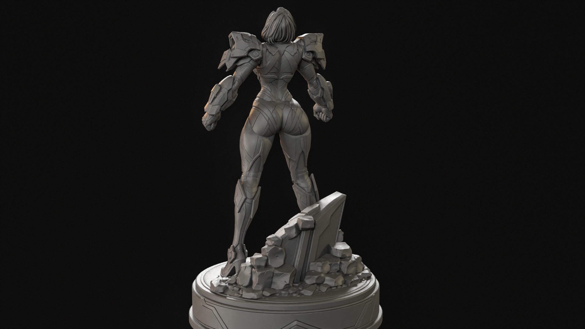 Sci-Fi Armor Woman 3D Print Ready Figurine 3D Model