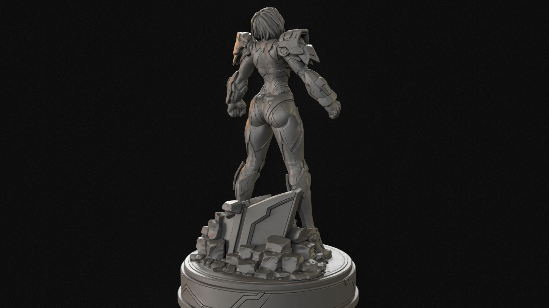 Sci-Fi Armor Woman 3D Print Ready Figurine 3D Model