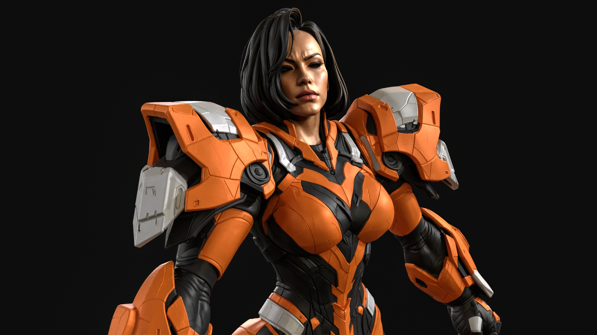 Sci-Fi Armor Woman 3D Print Ready Figurine 3D Model
