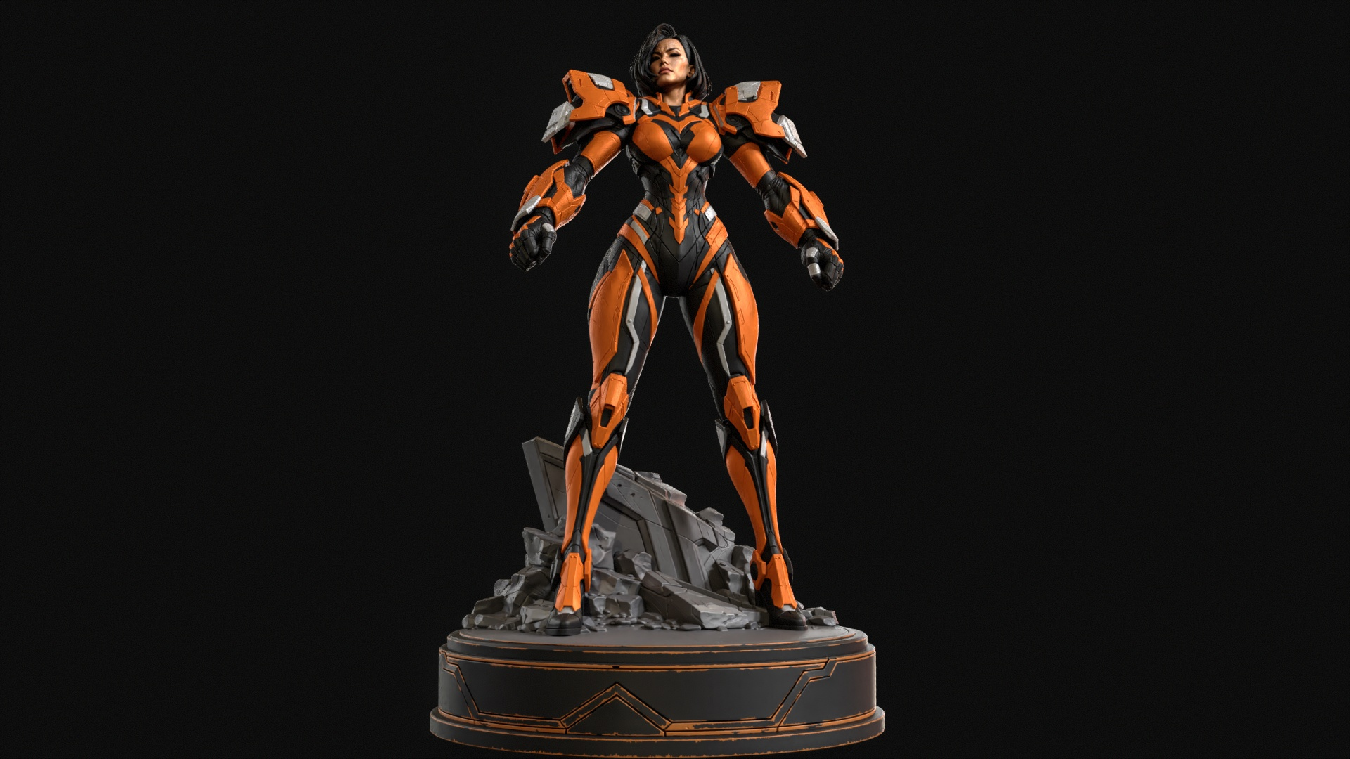 Sci-Fi Armor Woman 3D Print Ready Figurine 3D Model