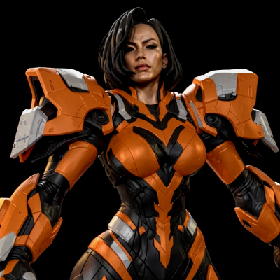 Sci-Fi Armor Woman 3D Print Ready Figurine
