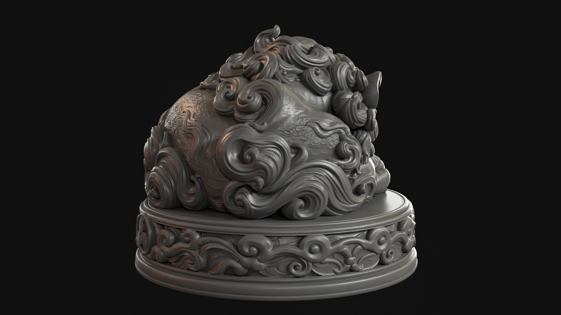 Sleeping Shisa Guardian Lion 3D Print Ready Figurine 3D Model