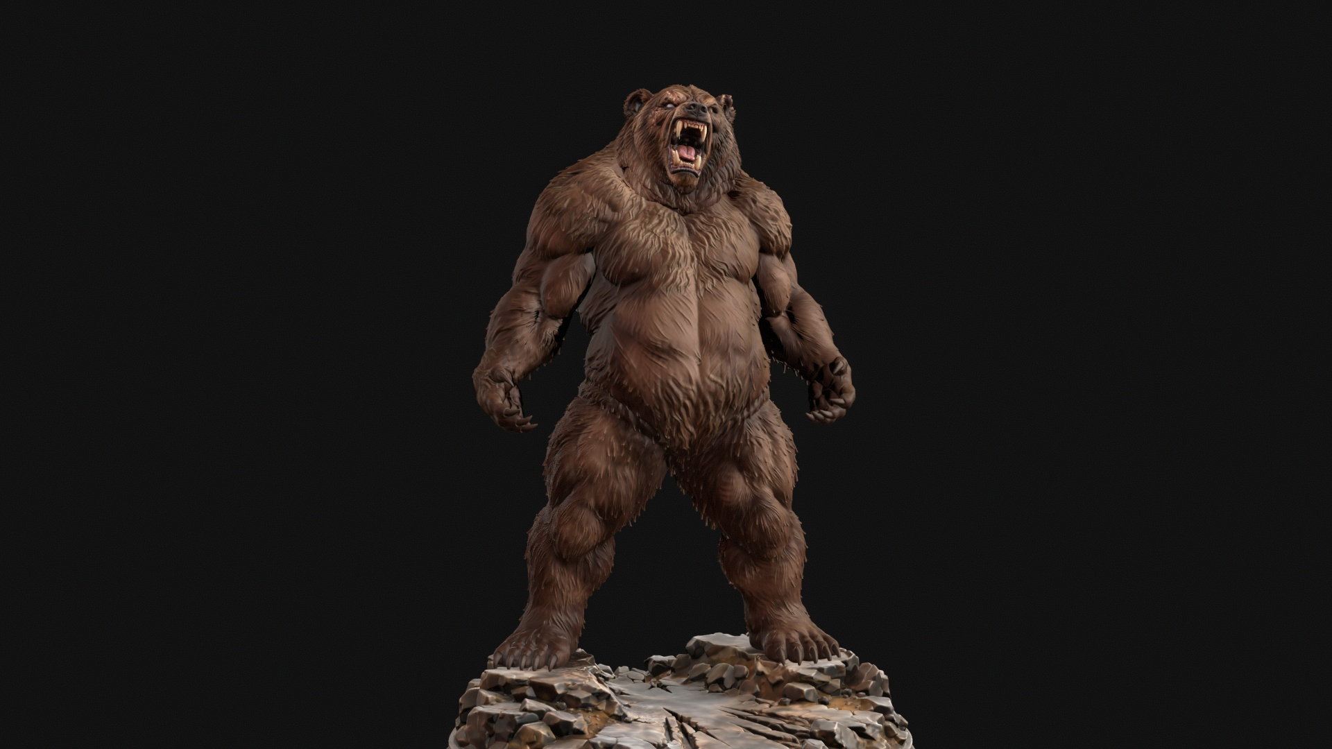 Werebear Berserker 3D Print Ready Figurine 3D Model