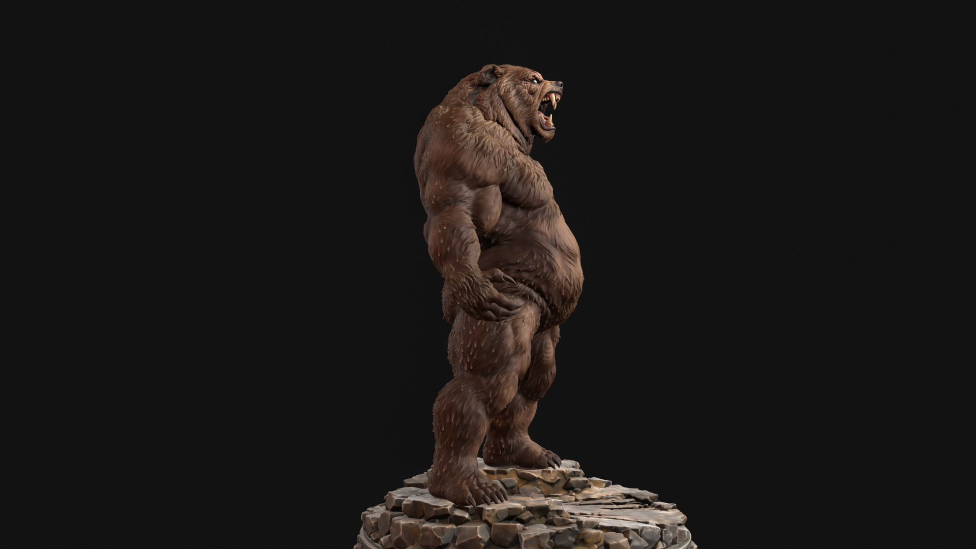 Werebear Berserker 3D Print Ready Figurine 3D Model