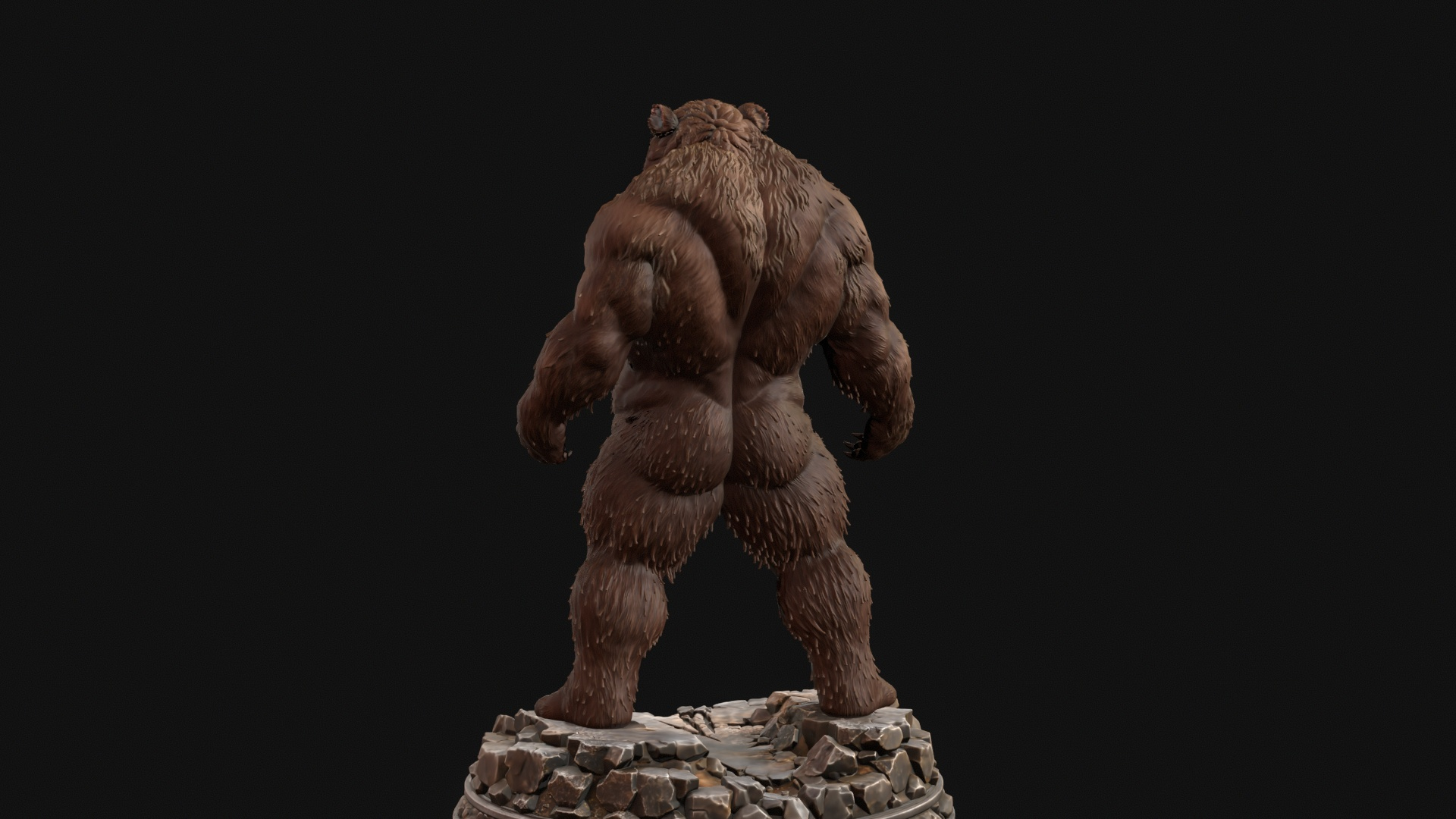 Werebear Berserker 3D Print Ready Figurine 3D Model