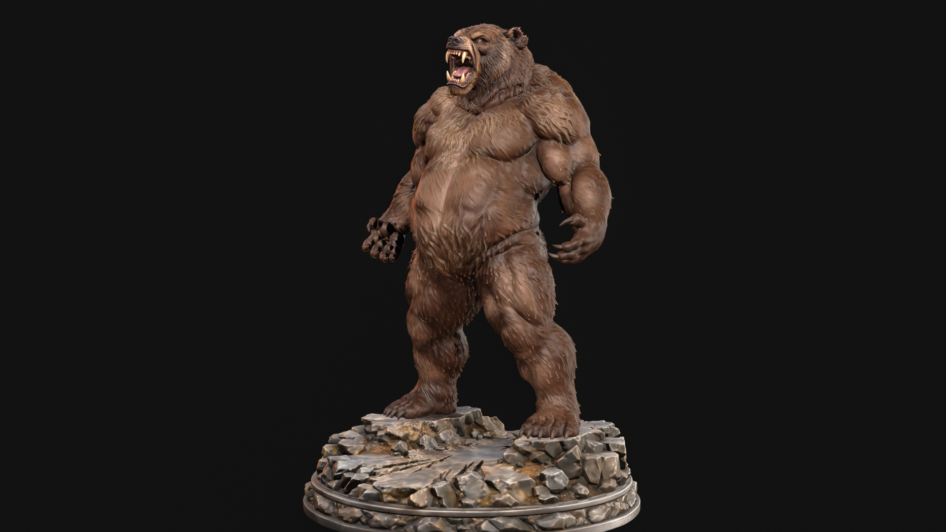 Werebear Berserker 3D Print Ready Figurine 3D Model