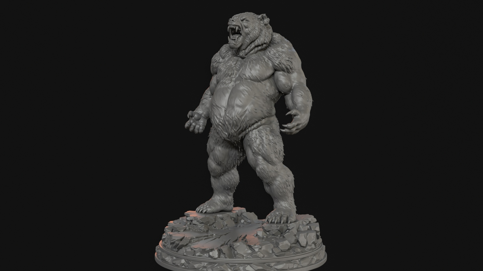 Werebear Berserker 3D Print Ready Figurine 3D Model