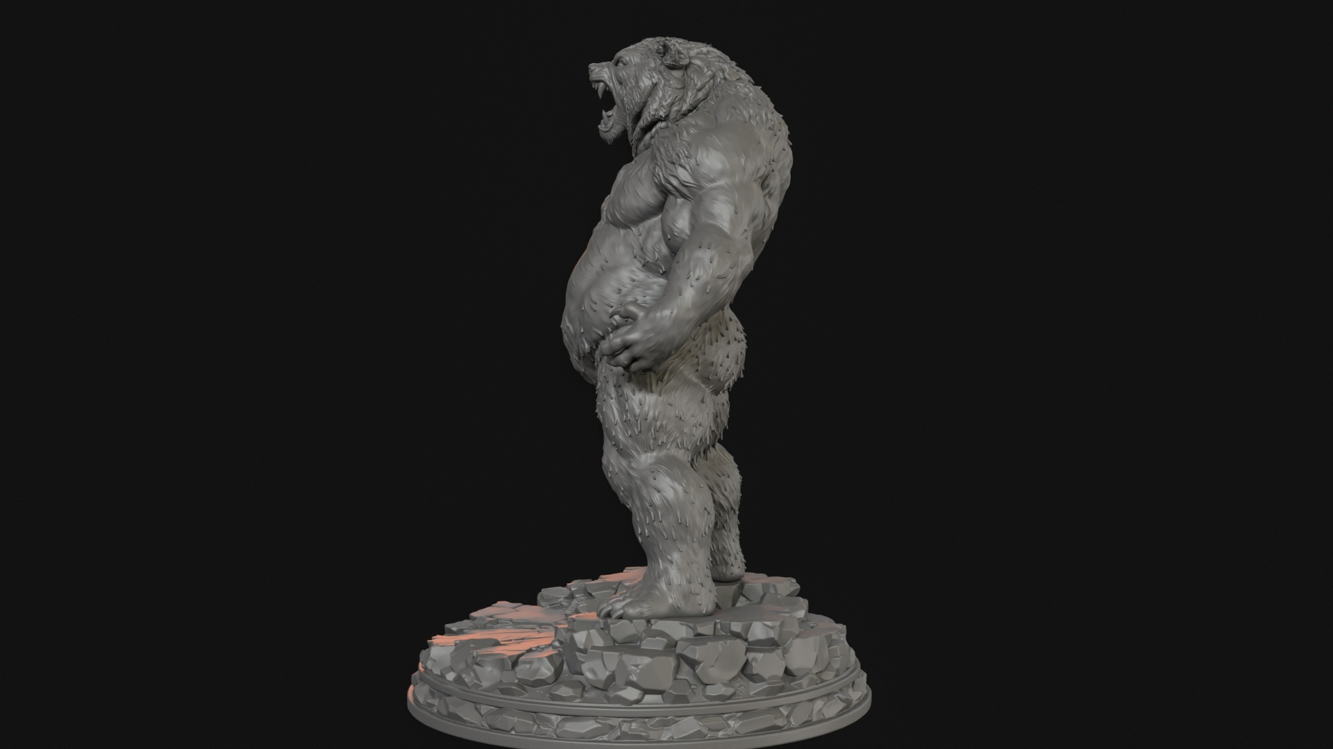 Werebear Berserker 3D Print Ready Figurine 3D Model