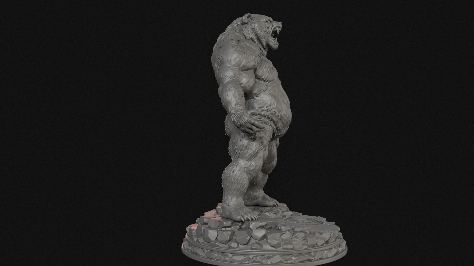 Werebear Berserker 3D Print Ready Figurine 3D Model