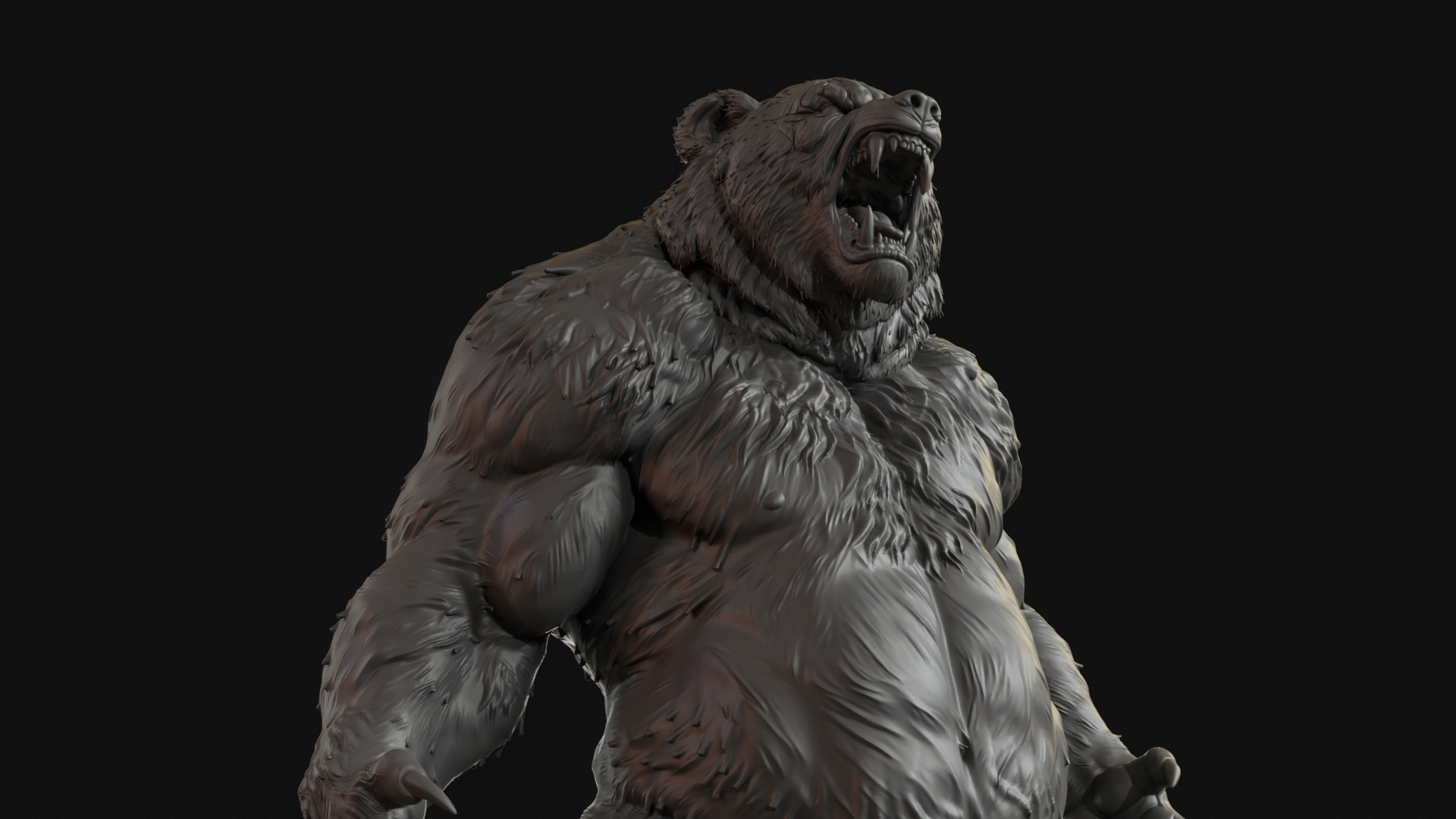 Werebear Berserker 3D Print Ready Figurine 3D Model
