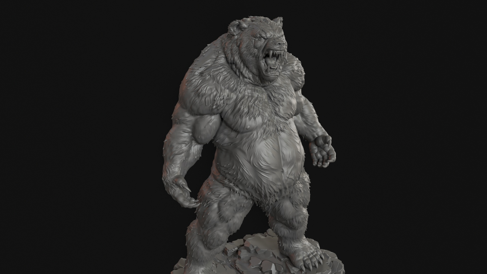 Werebear Berserker 3D Print Ready Figurine 3D Model