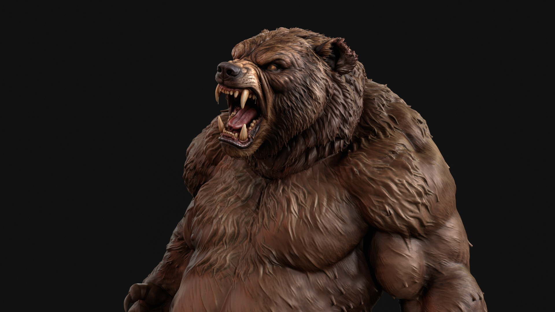 Werebear Berserker 3D Print Ready Figurine 3D Model