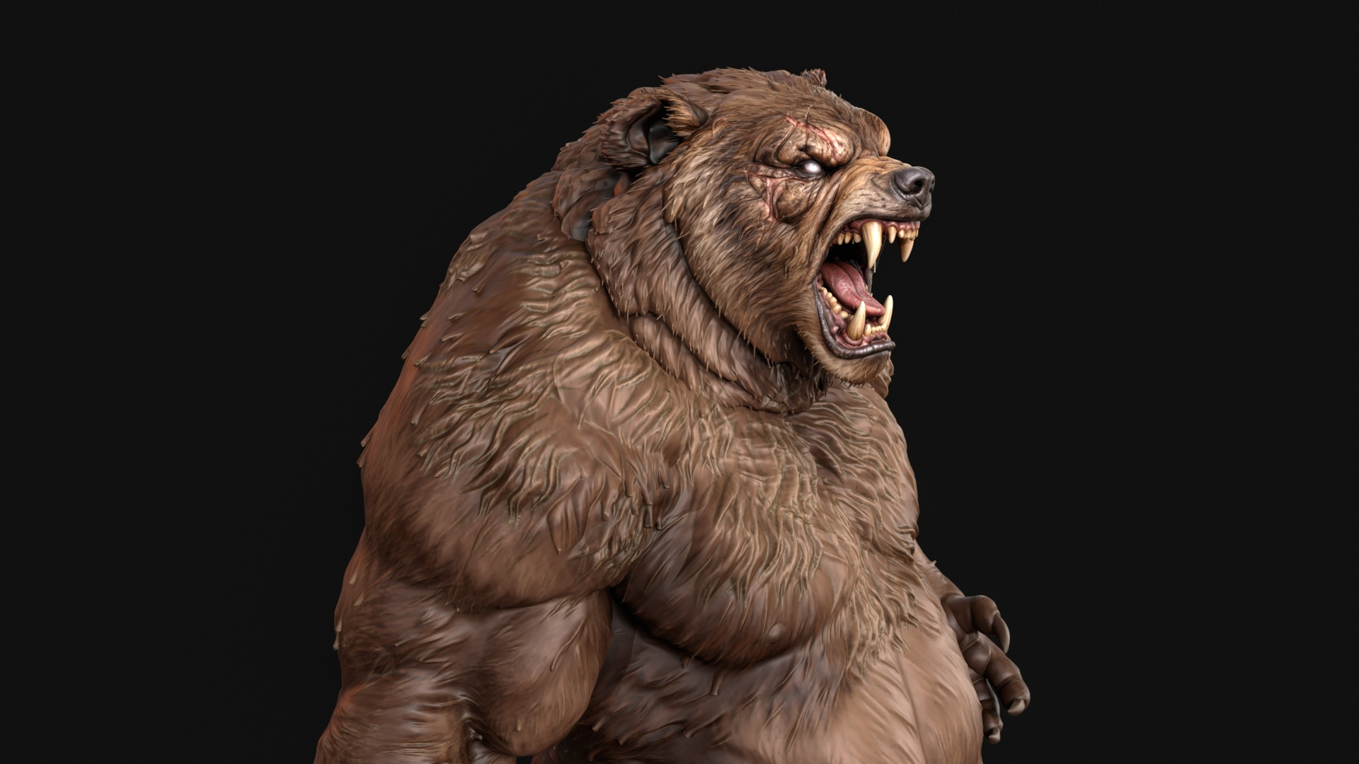Werebear Berserker 3D Print Ready Figurine 3D Model