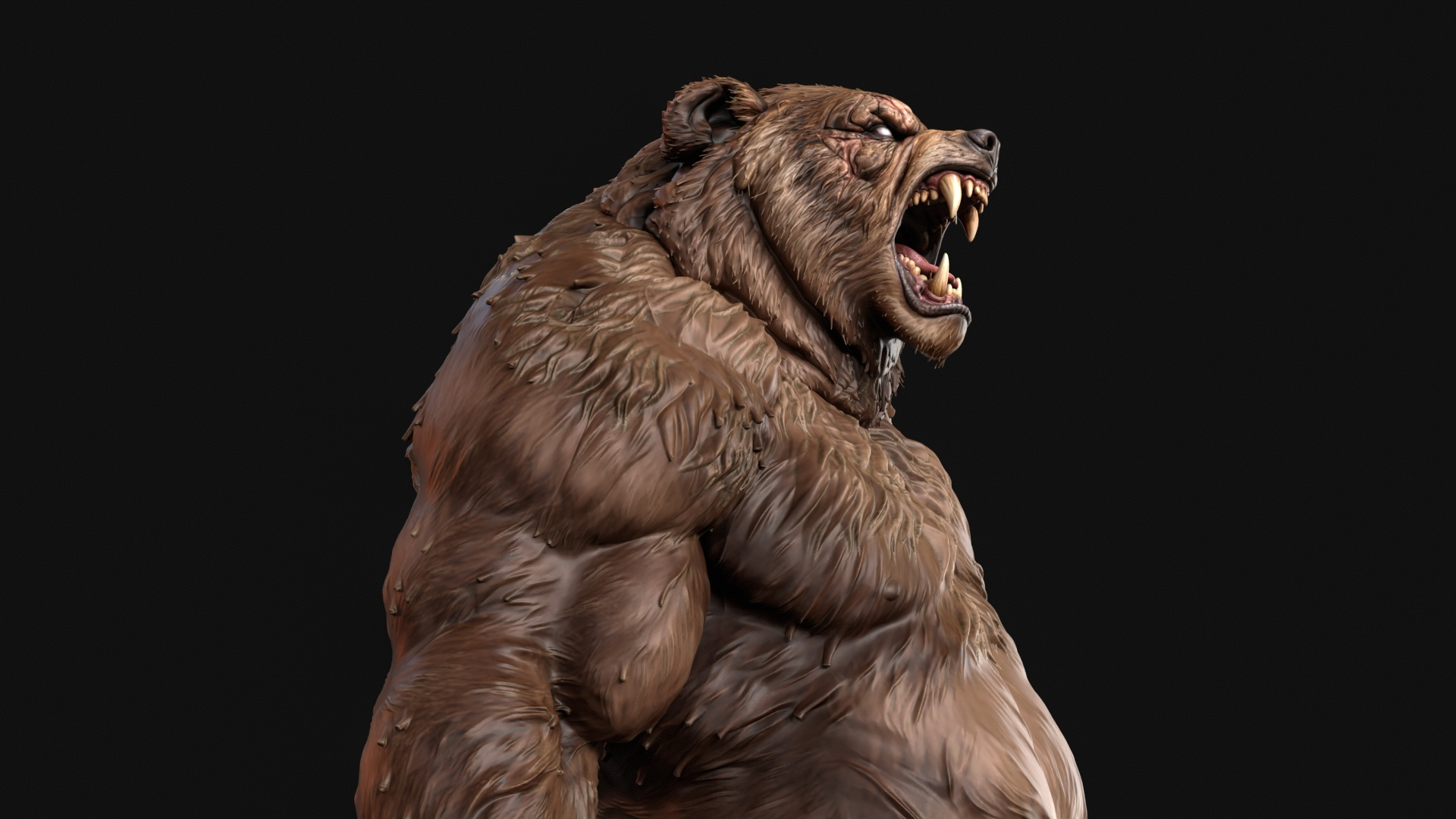Werebear Berserker 3D Print Ready Figurine 3D Model