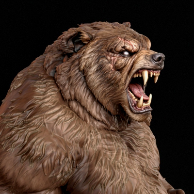 Werebear Berserker 3D Print Ready Figurine