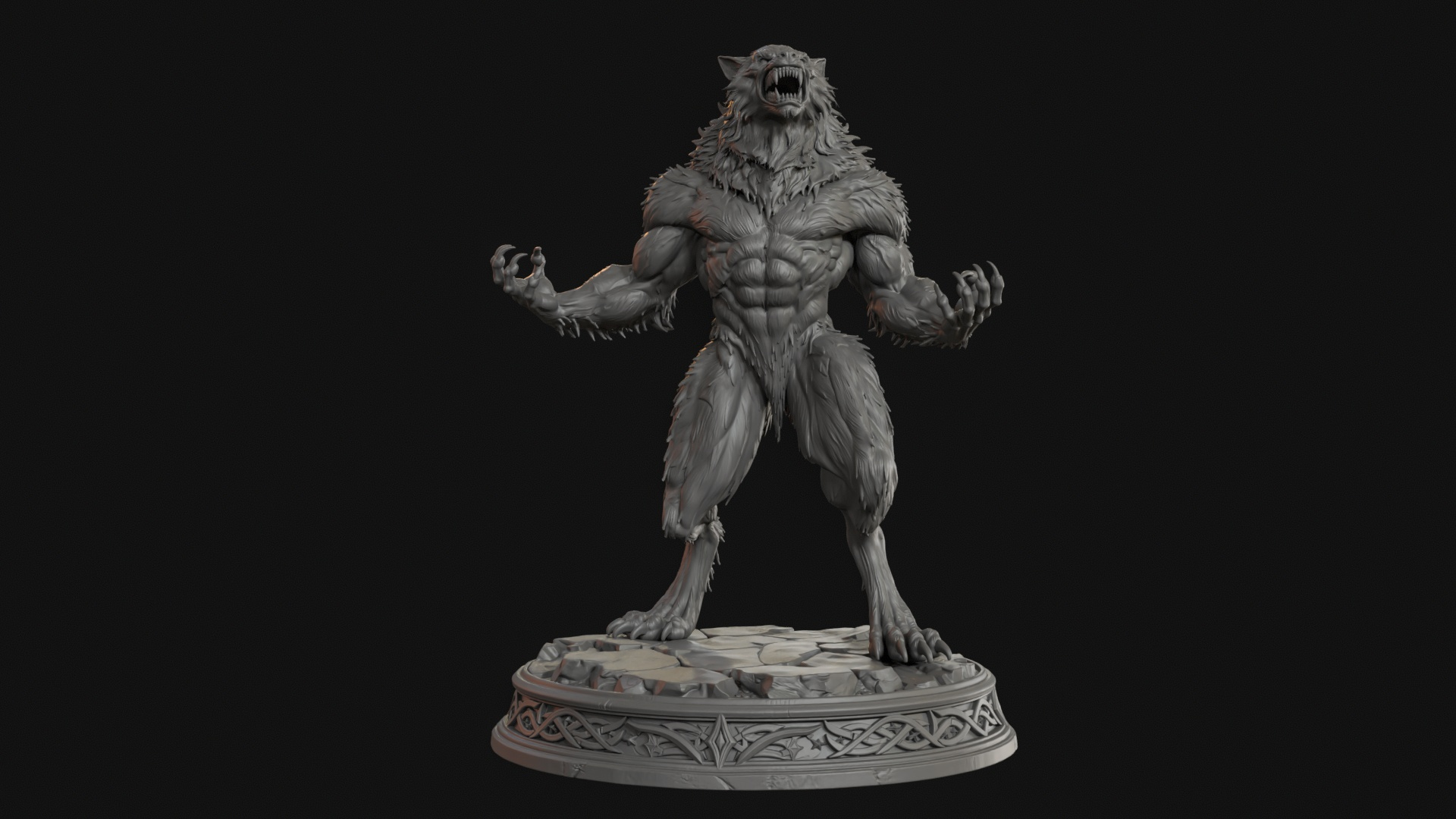 Werewolf 3D Print Ready Figurine 3D Model
