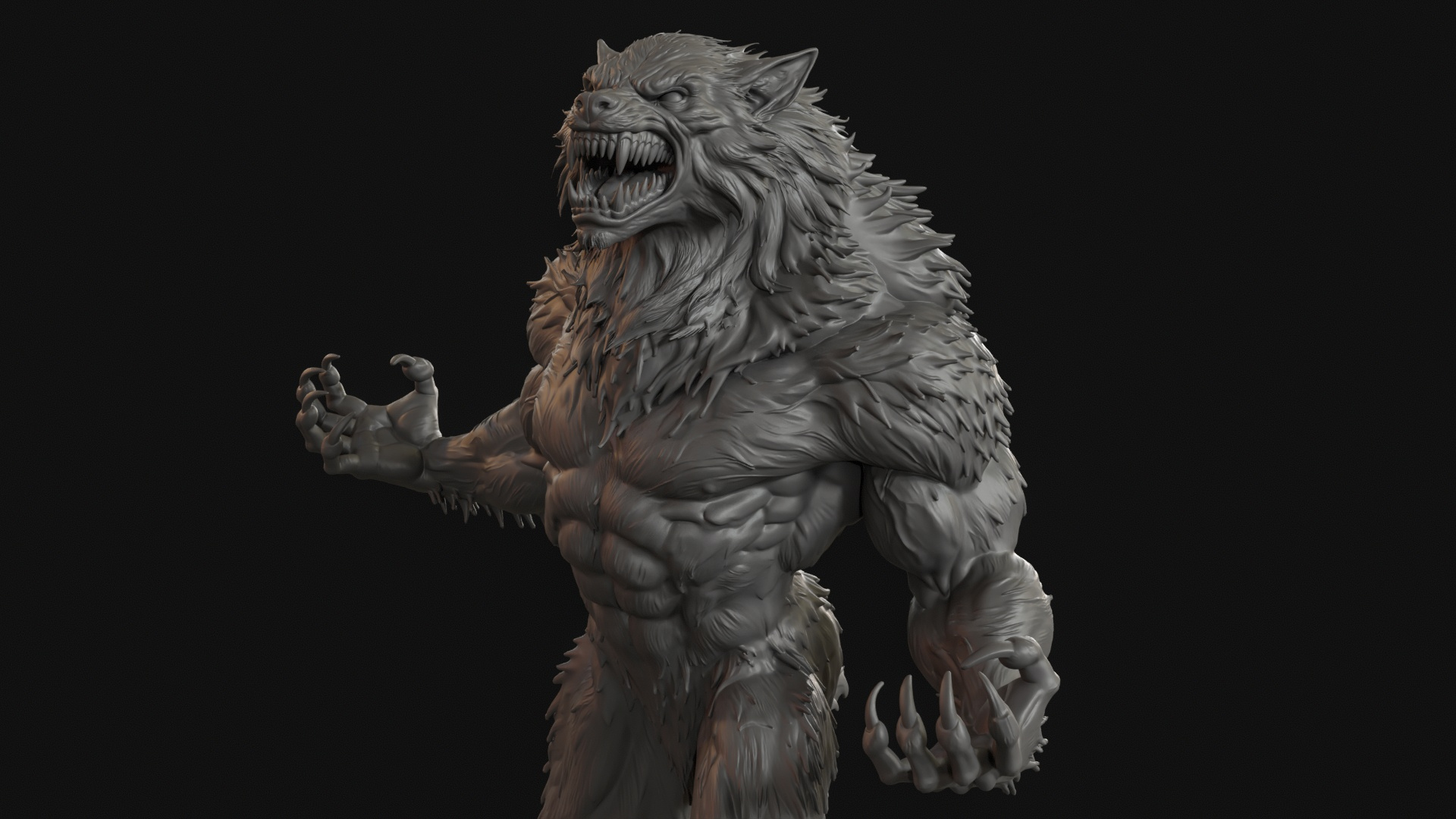 Werewolf 3D Print Ready Figurine 3D Model