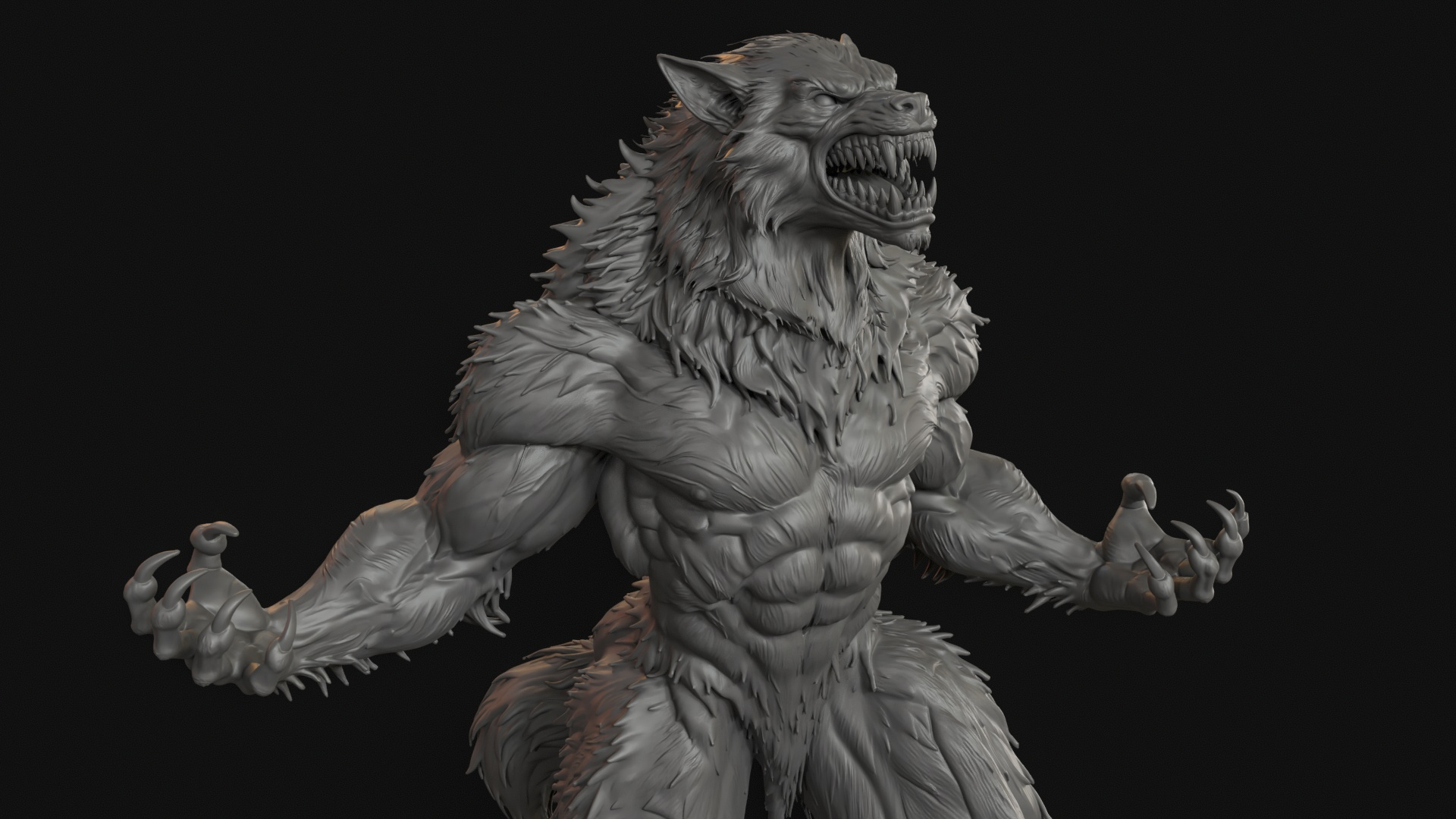 Werewolf 3D Print Ready Figurine 3D Model