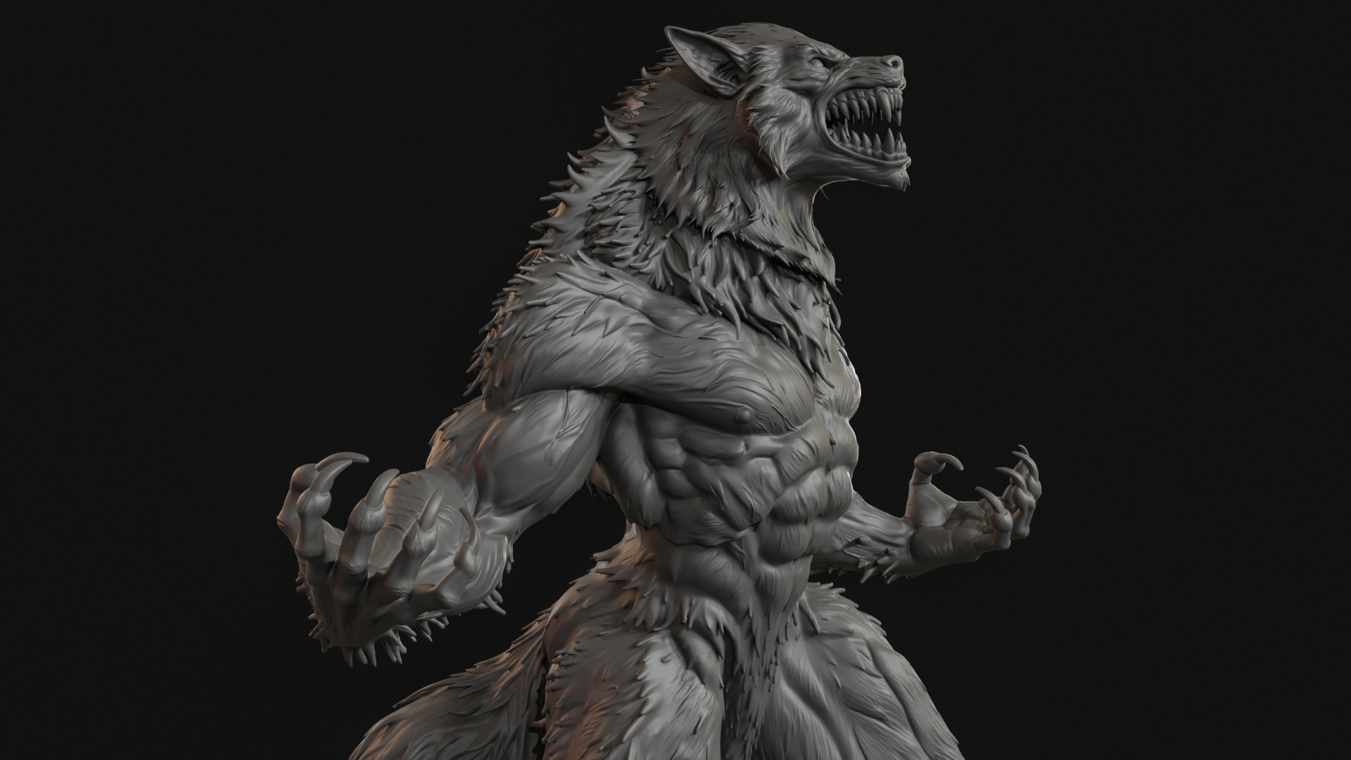 Werewolf 3D Print Ready Figurine 3D Model