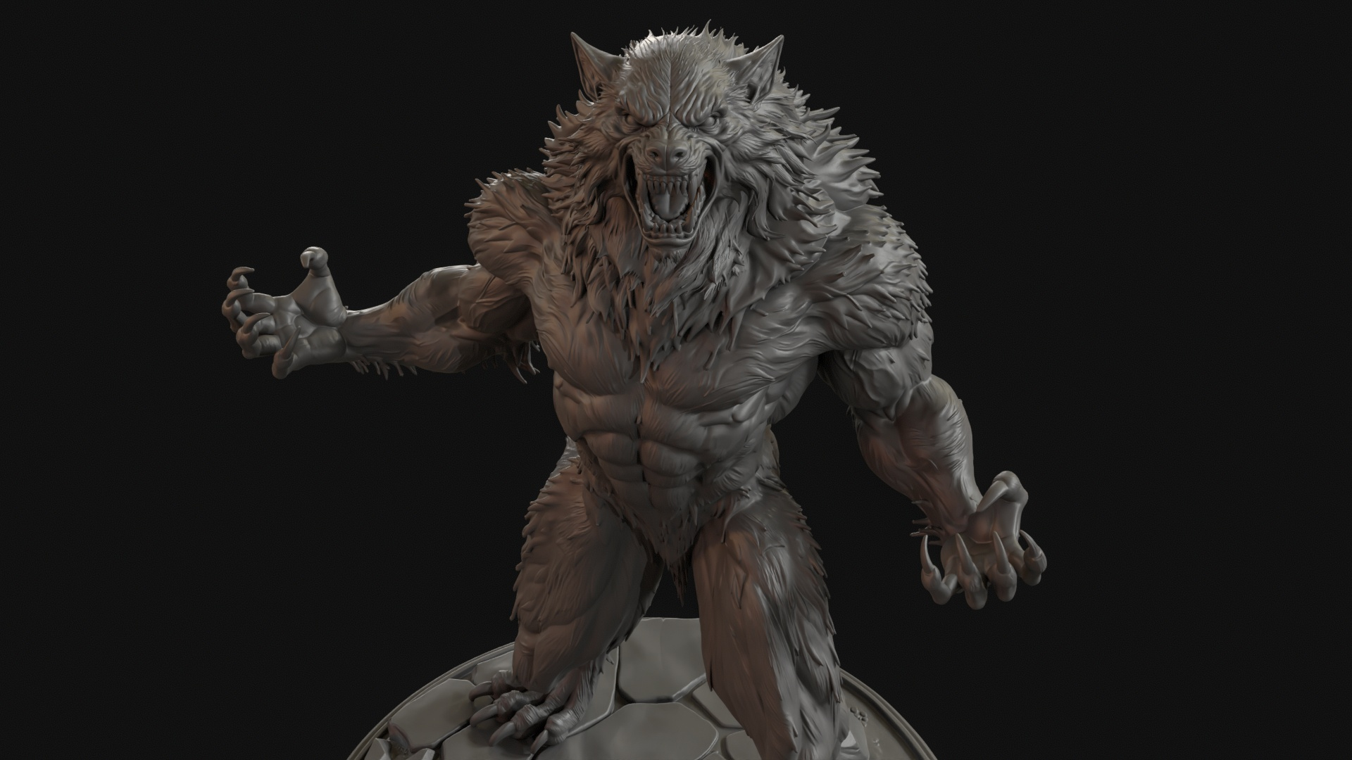 Werewolf 3D Print Ready Figurine 3D Model