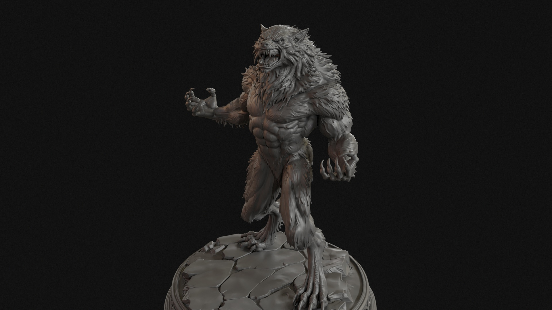 Werewolf 3D Print Ready Figurine 3D Model