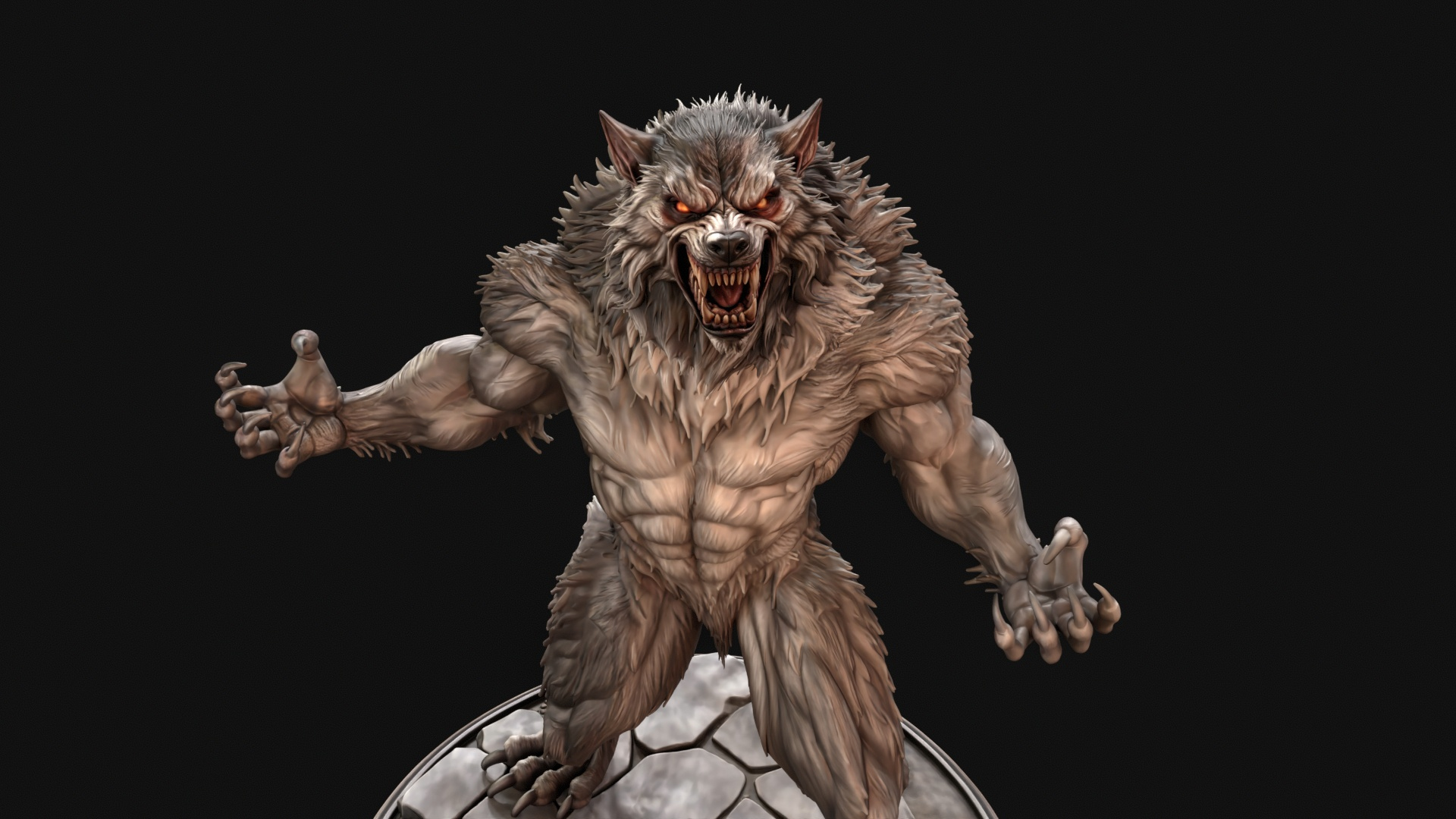 Werewolf 3D Print Ready Figurine 3D Model