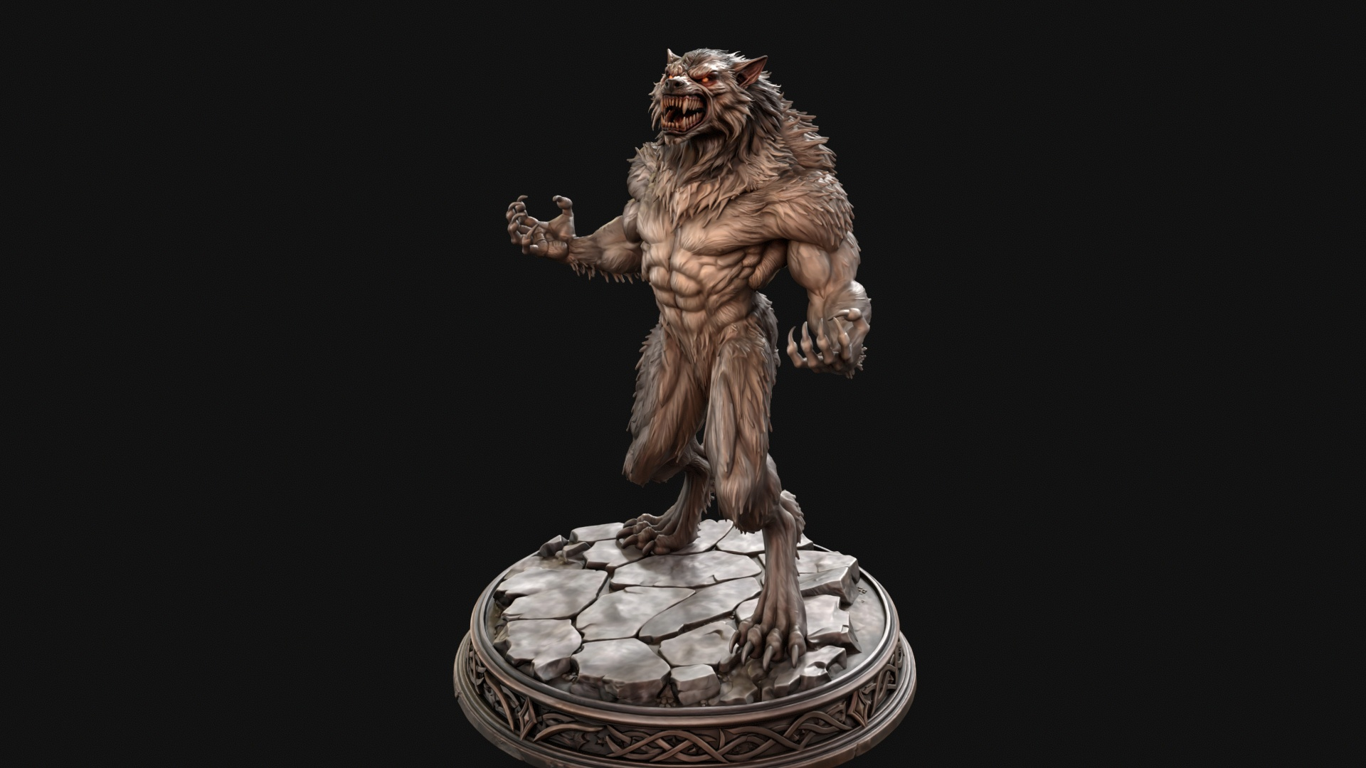 Werewolf 3D Print Ready Figurine 3D Model