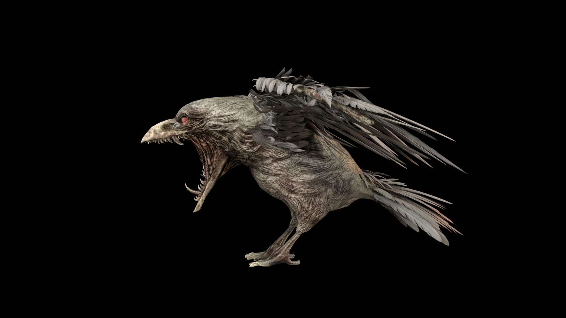 Zombie Raven 3D Model
