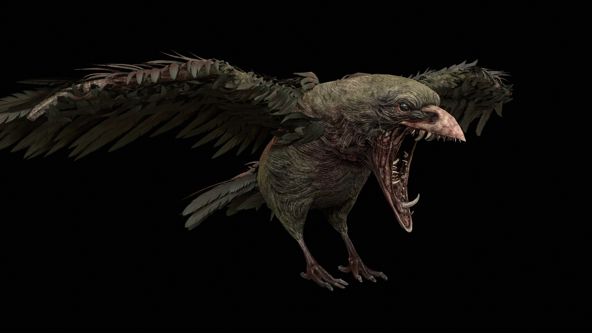 Zombie Raven 3D Model