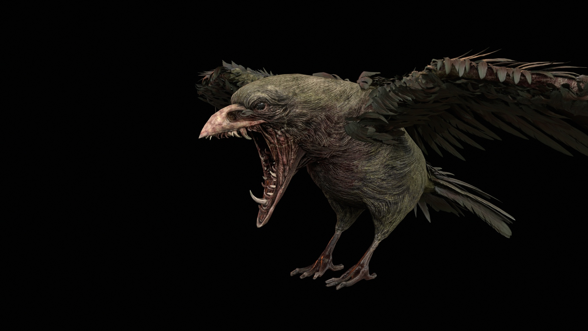 Zombie Raven 3D Model