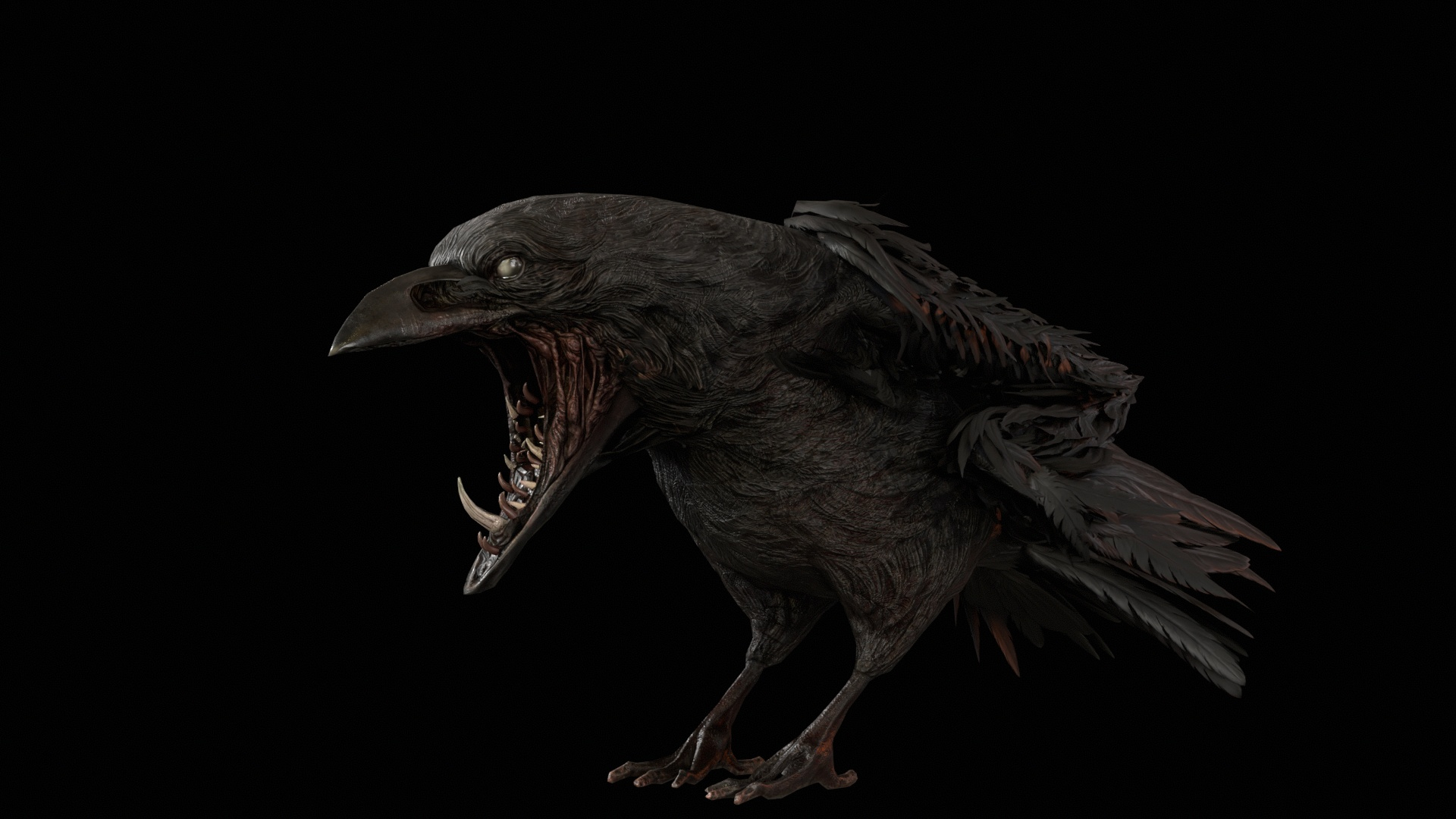 Zombie Raven 3D Model