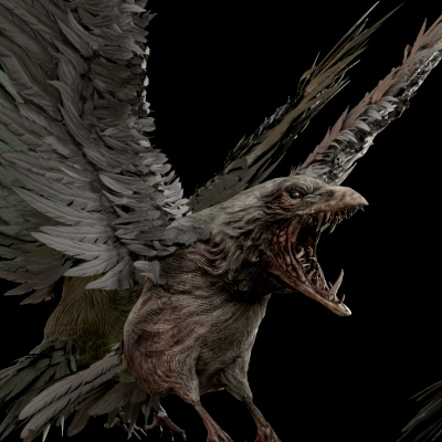 Zombie Raven 3D Model