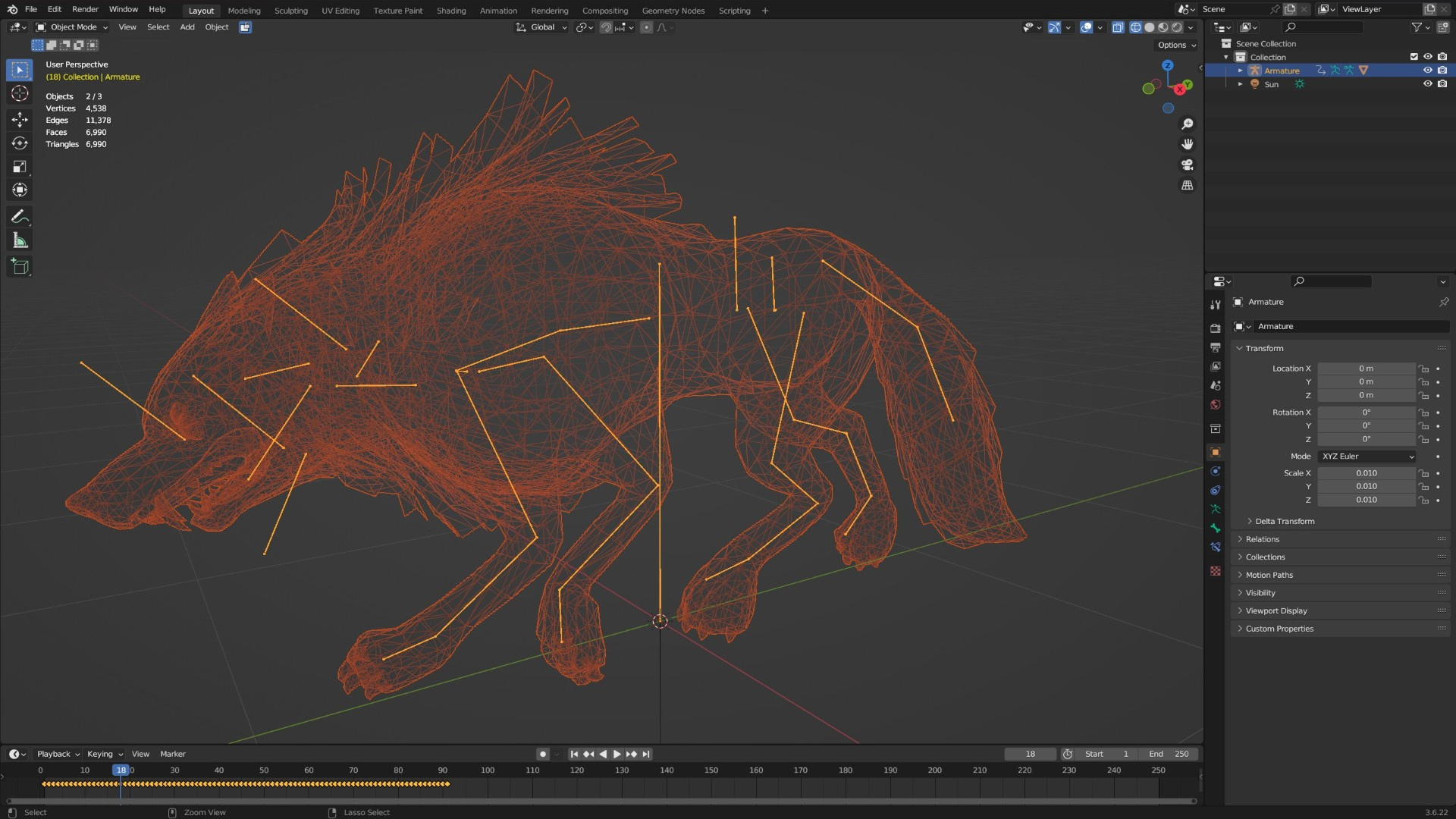 Wolf-C1-Animated 3D Model