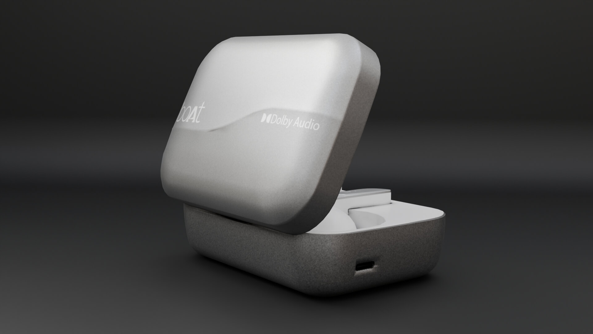 boAt Airdopes White 3D Render, Digital Artwork by Anuradha pandit
