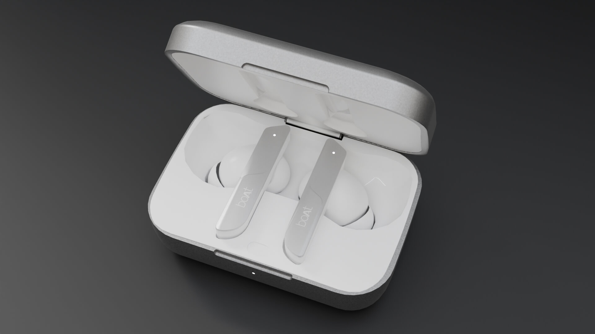 boAt Airdopes White 3D Render, Digital Artwork by Anuradha pandit