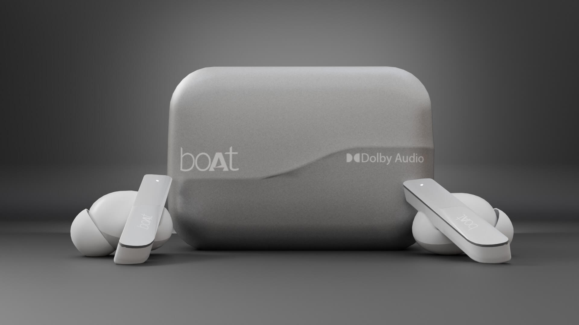 boAt Airdopes White 3D Render, Digital Artwork by Anuradha pandit