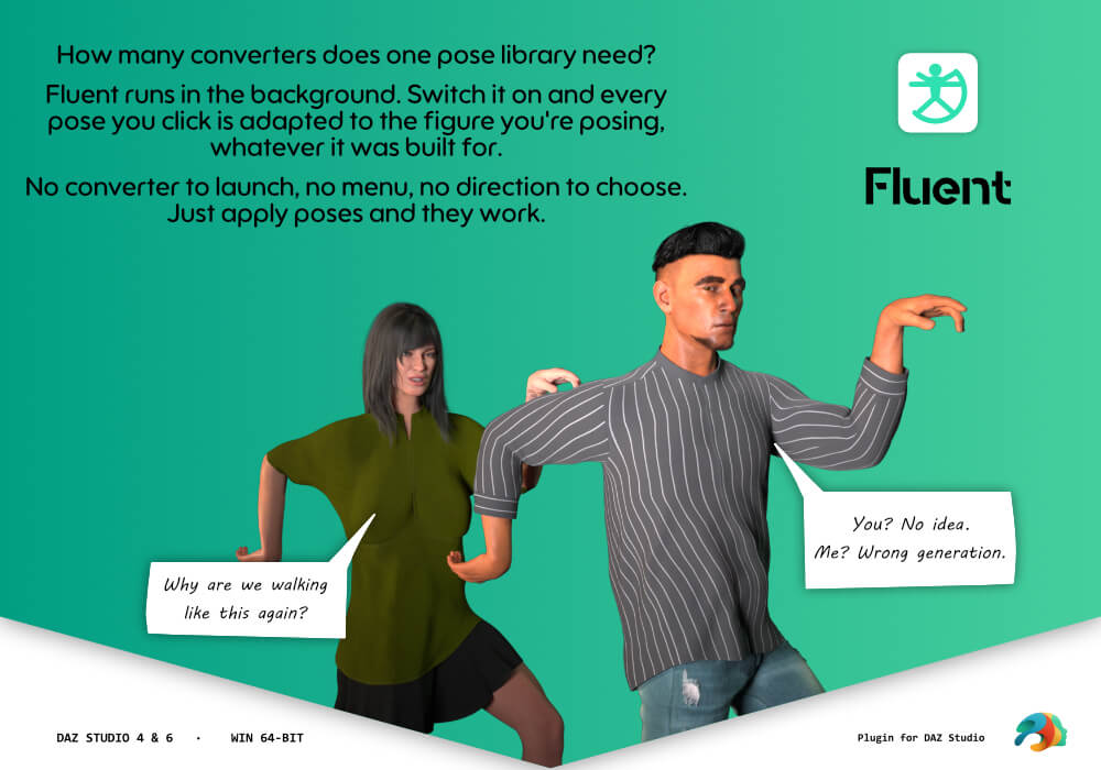 Fluent for DAZ Studio Daz Content