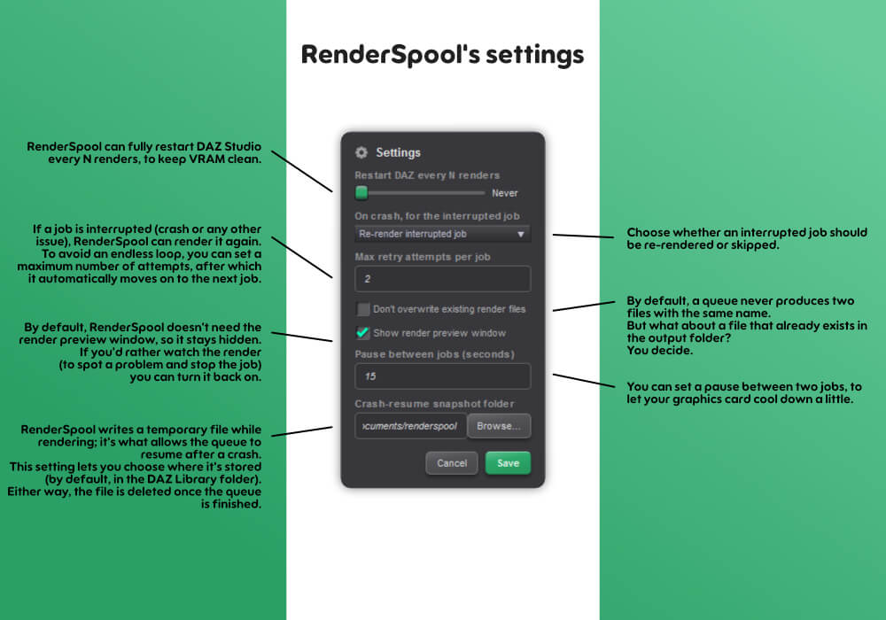 RenderSpool for DAZ Studio Daz Content