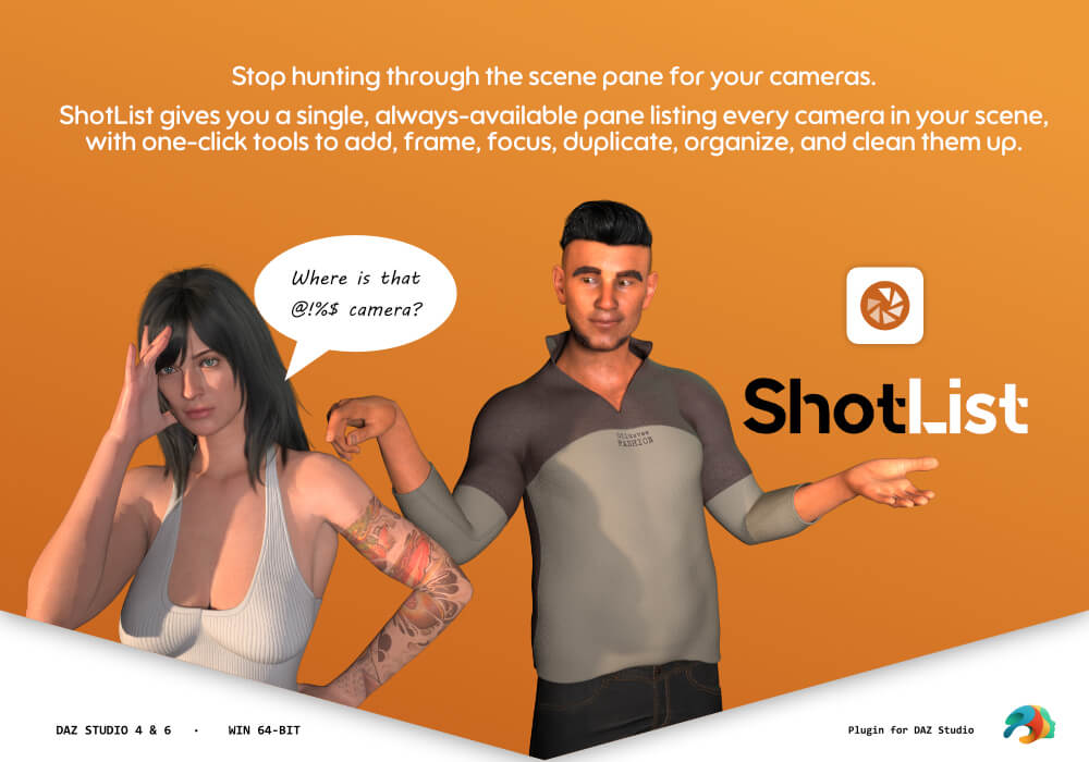 ShotList for DAZ Studio Daz Content