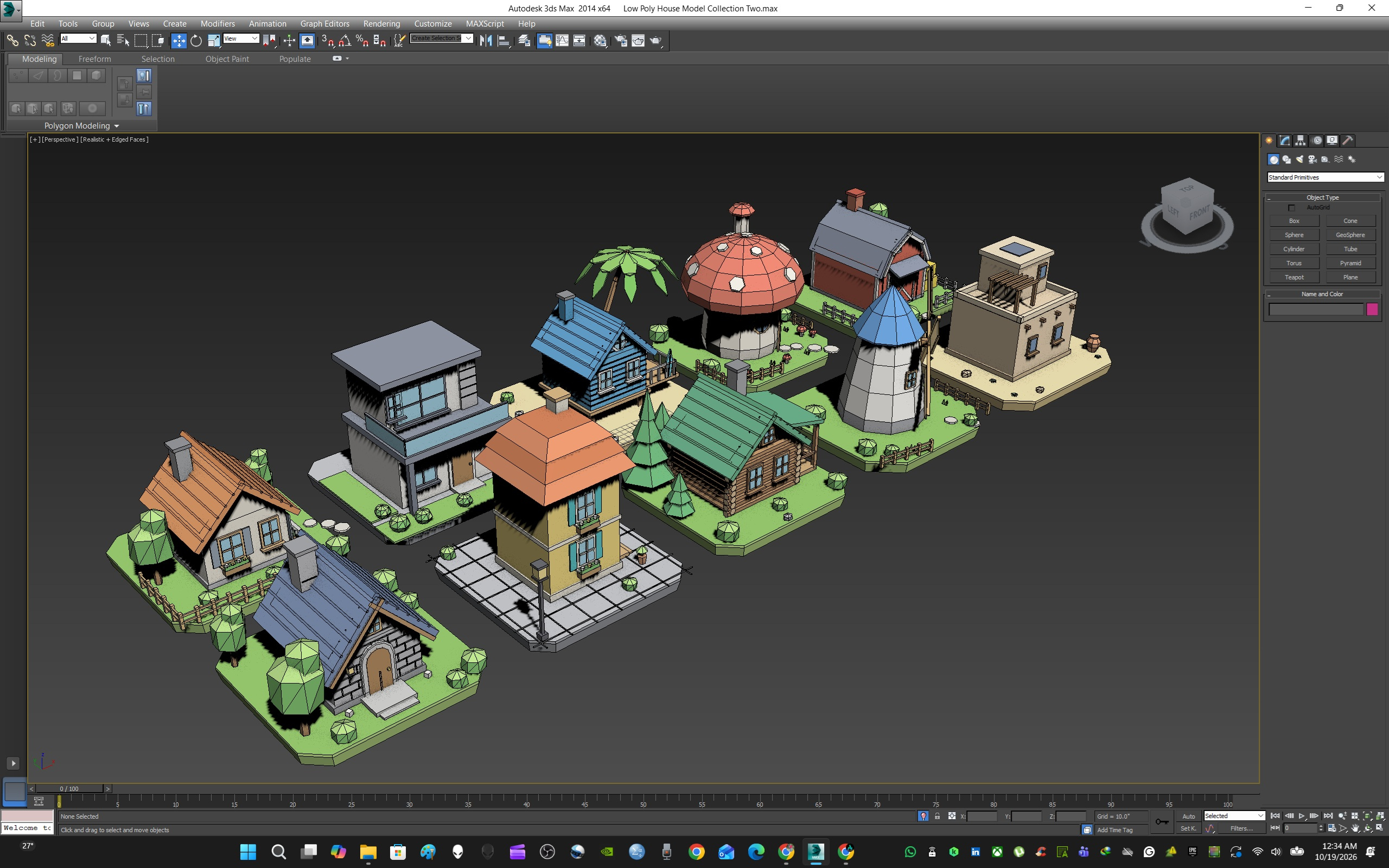 Low-Poly House 3D Model Collection Two 3D Render, Digital Artwork by ApuArt