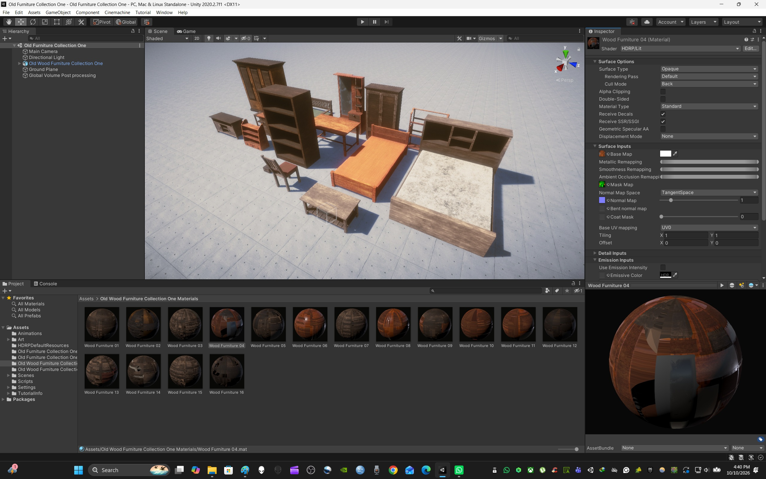 Old Wood Furniture Collection One 3D Render, Digital Artwork by ApuArt