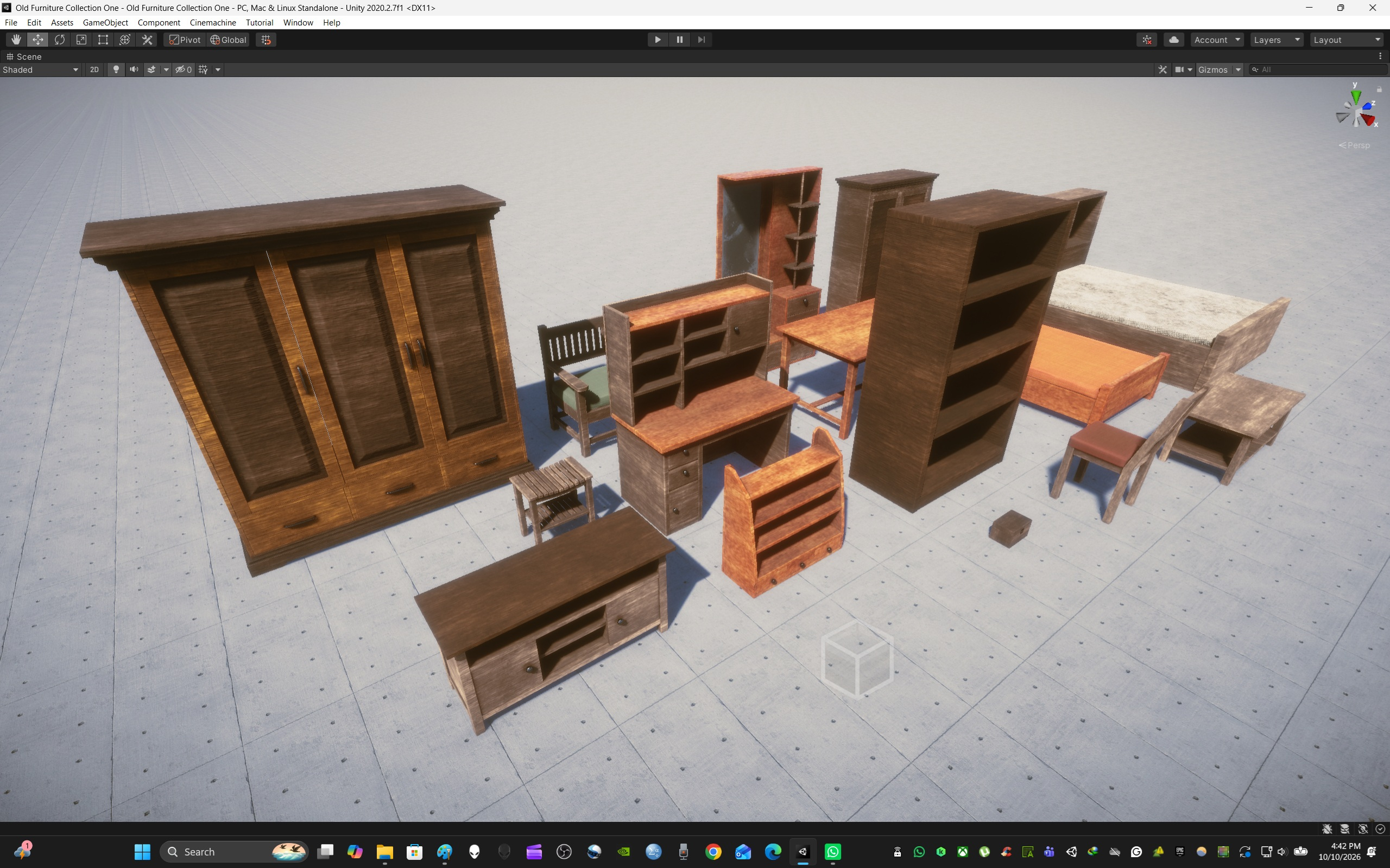 Old Wood Furniture Collection One 3D Render, Digital Artwork by ApuArt