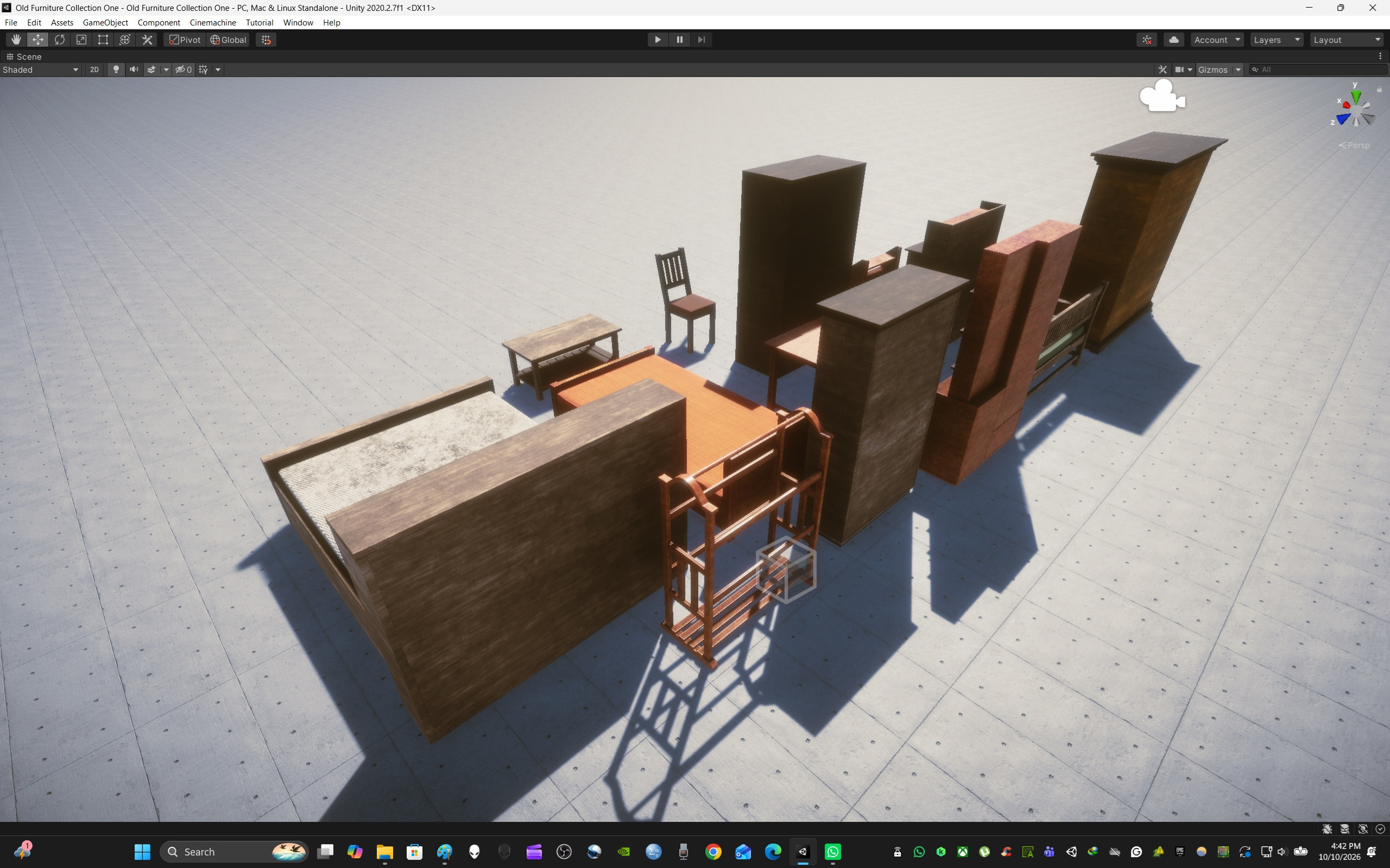 Old Wood Furniture Collection One 3D Model