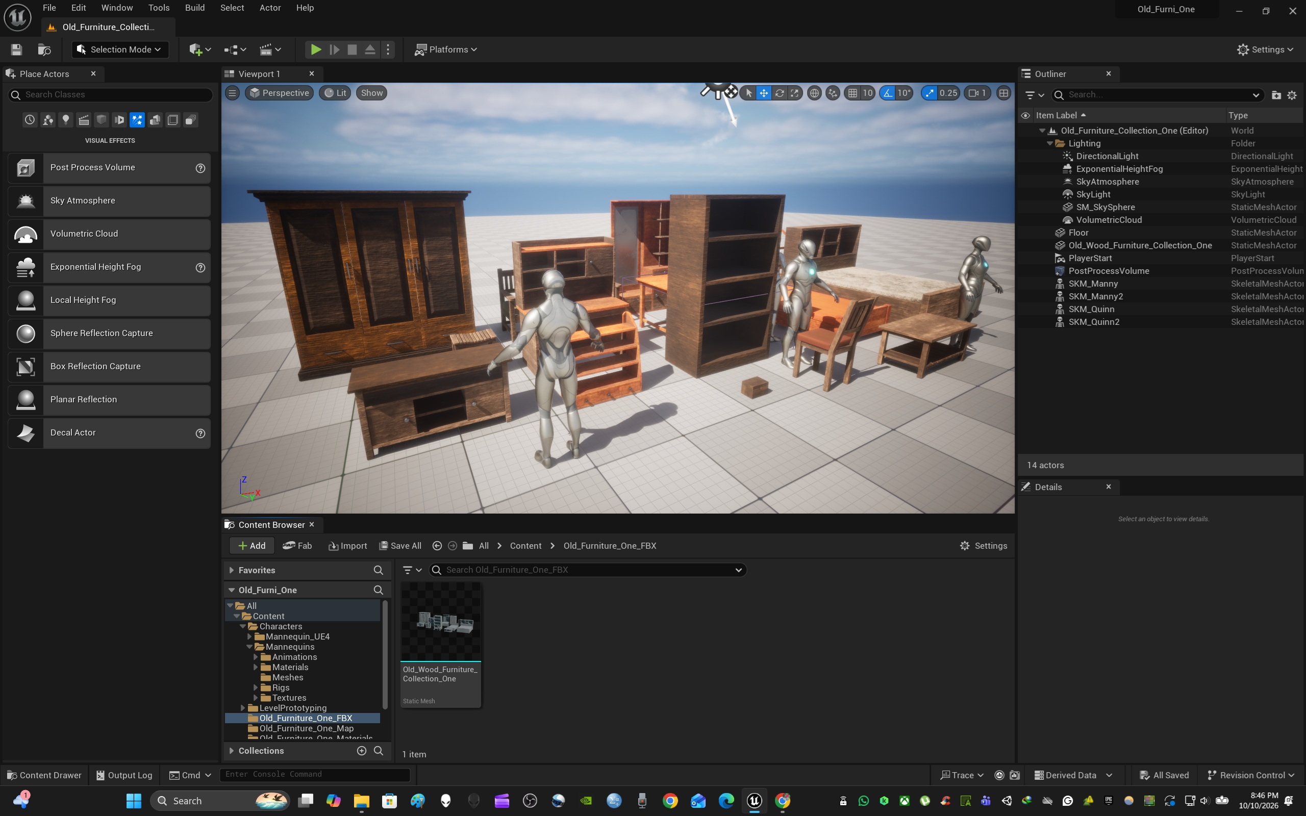 Old Wood Furniture Collection One 3D Model