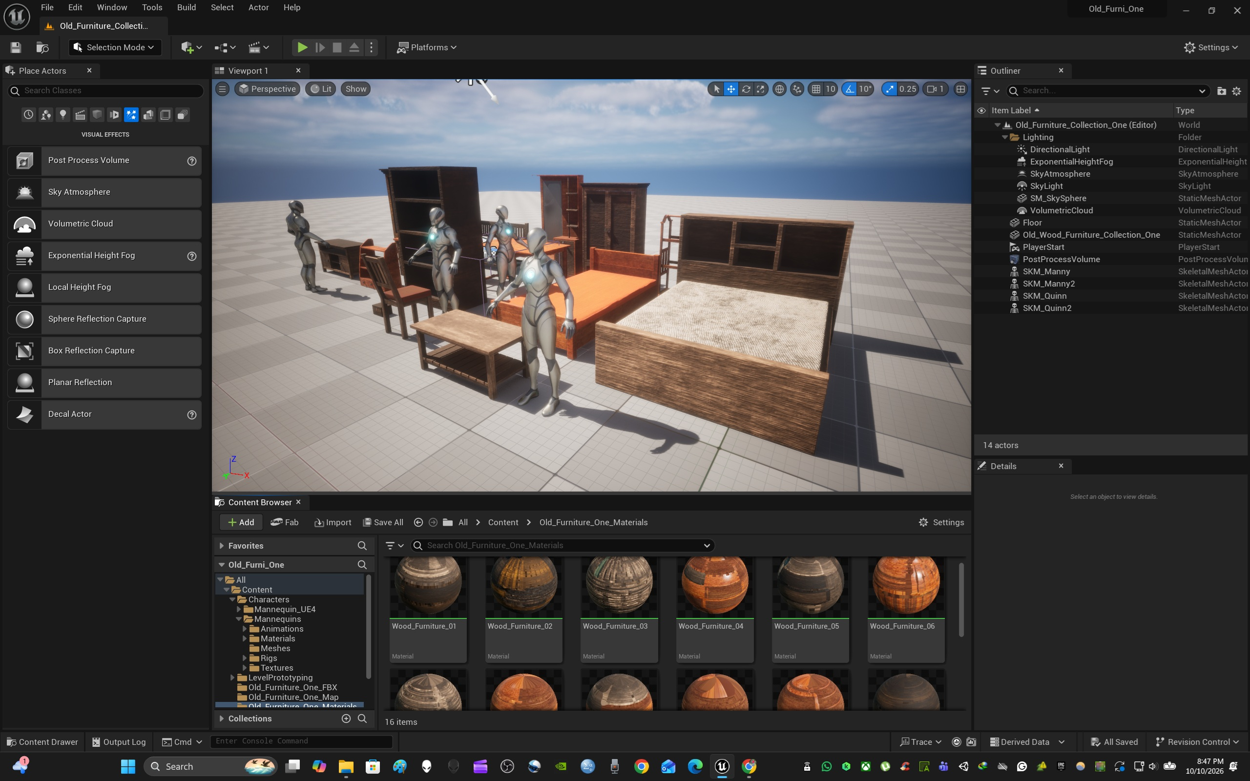 Old Wood Furniture Collection One 3D Model