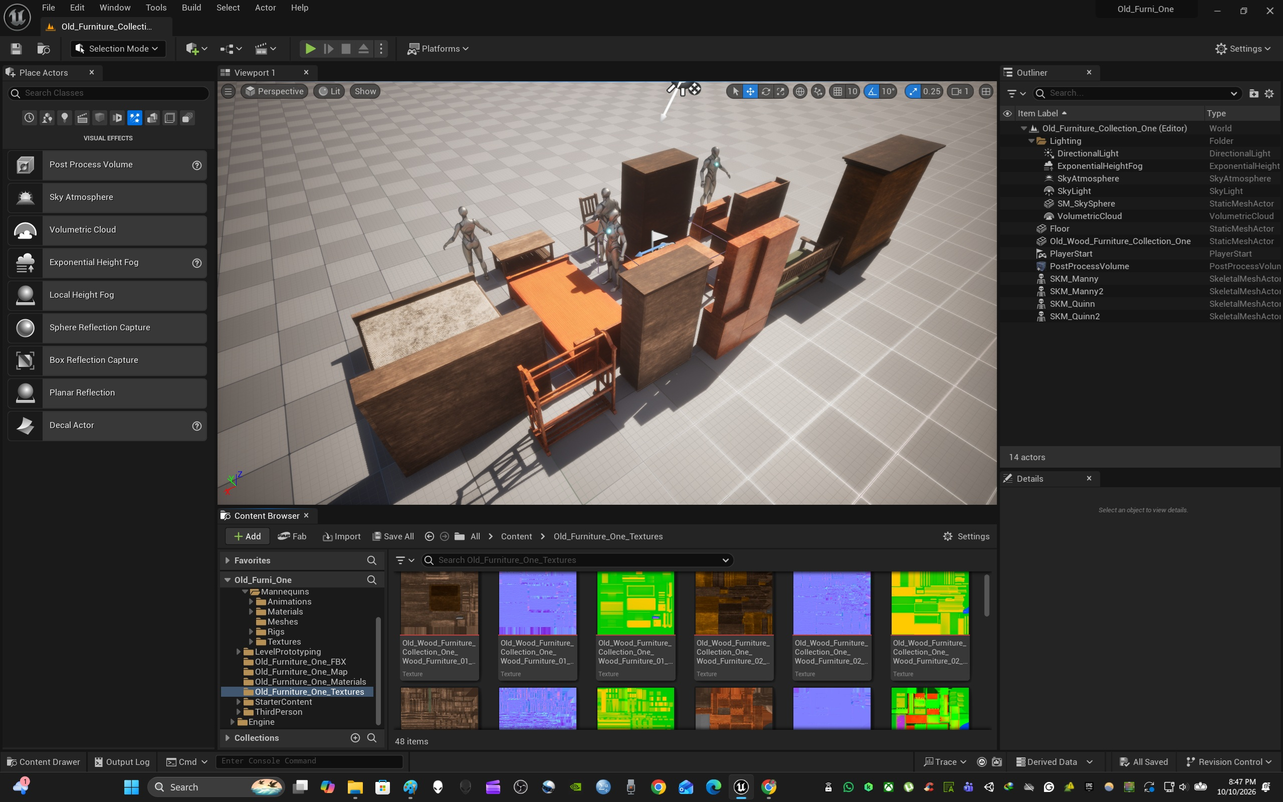 Old Wood Furniture Collection One 3D Model