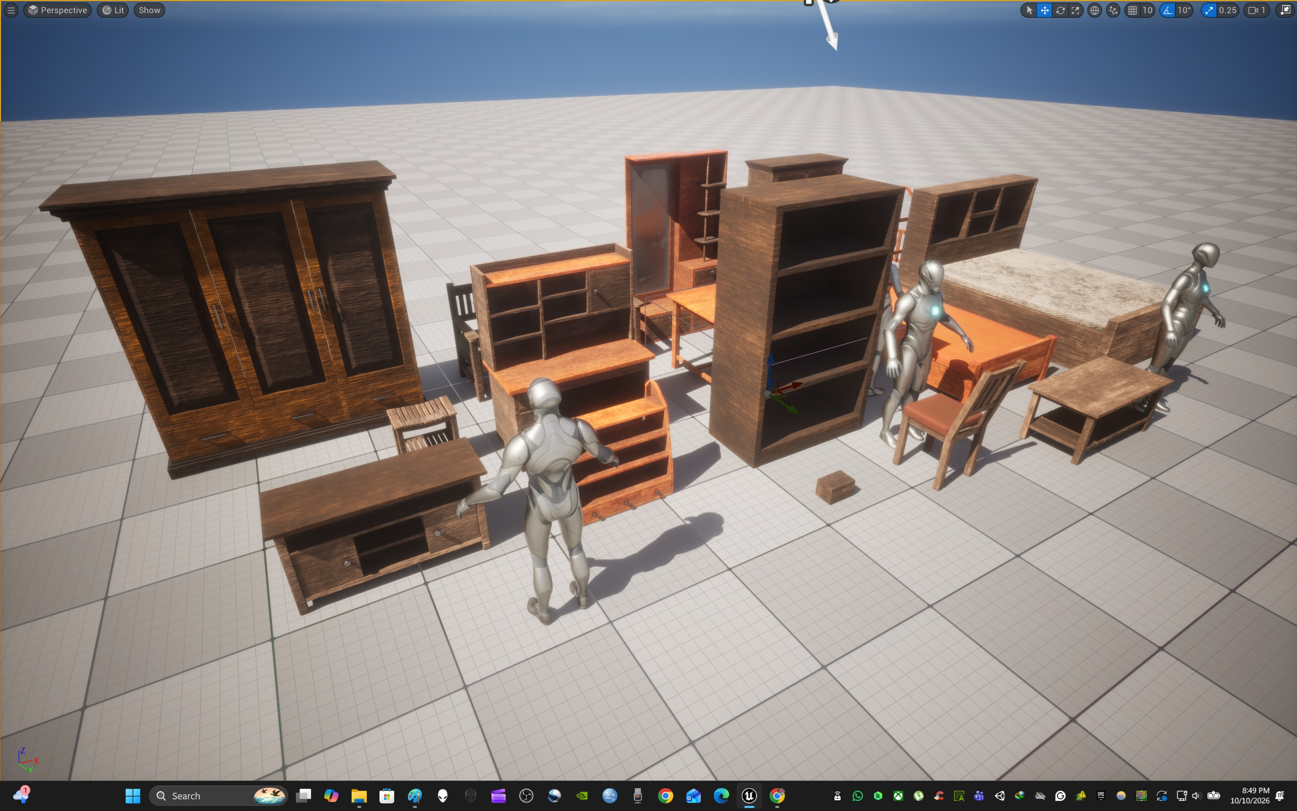 Old Wood Furniture Collection One 3D Model