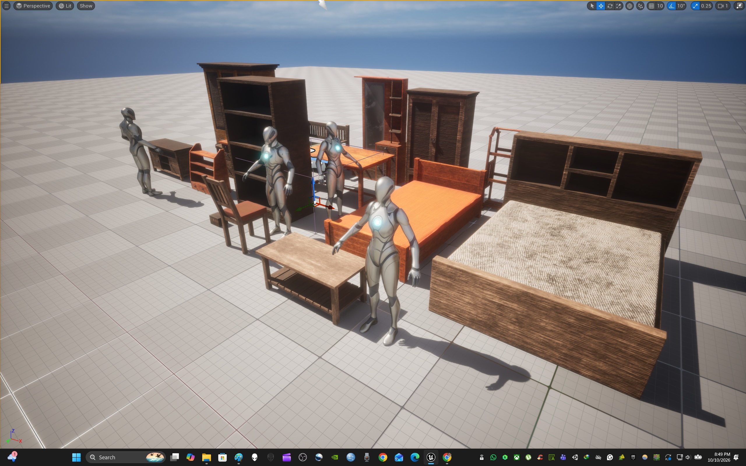 Old Wood Furniture Collection One 3D Model