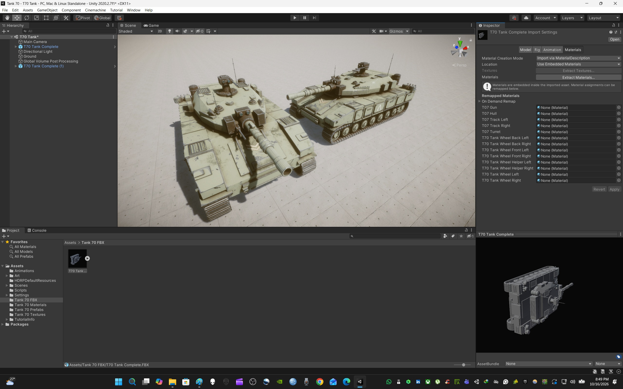 Sci-Fi Tank T70 3D Model