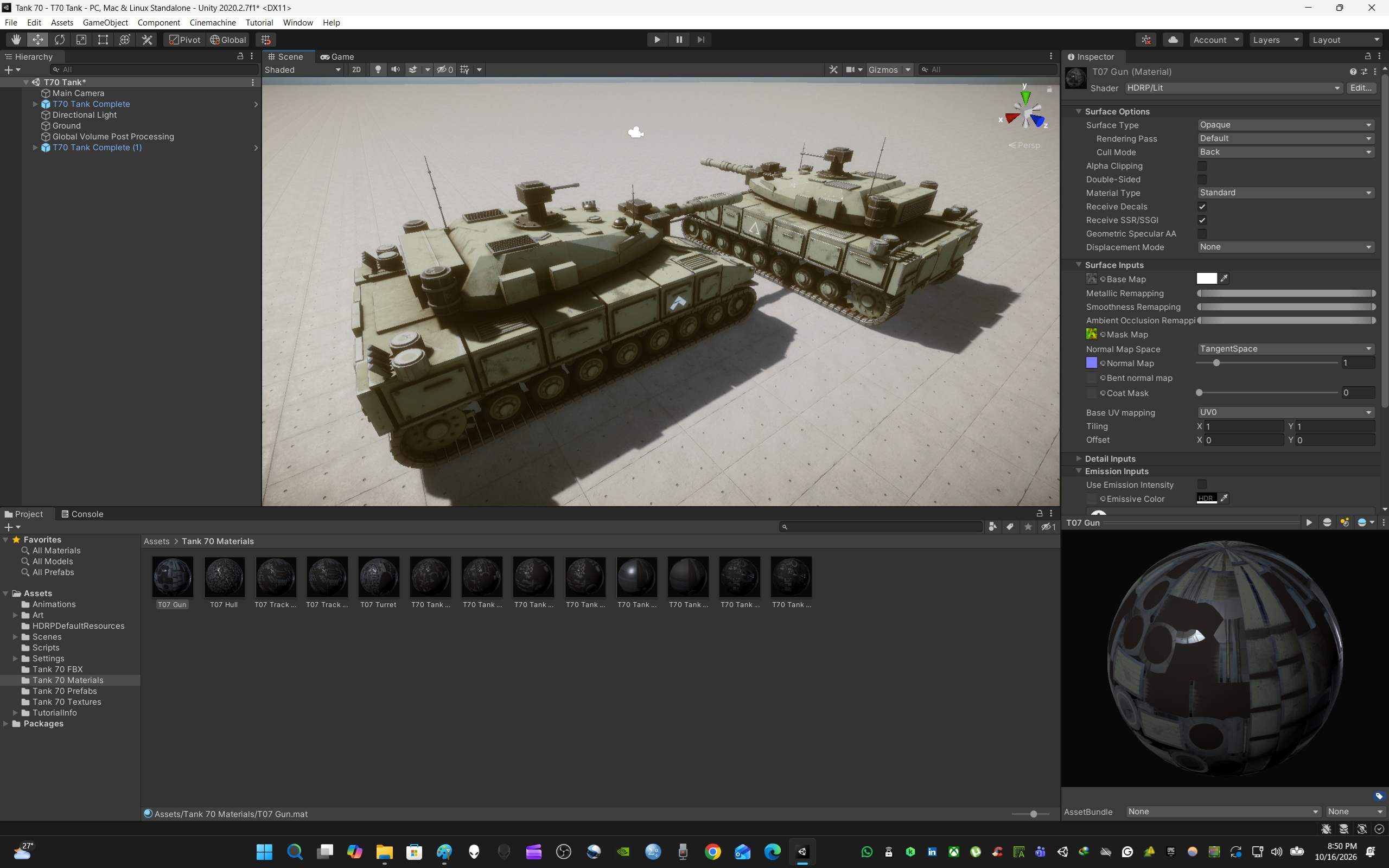 Sci-Fi Tank T70 3D Model